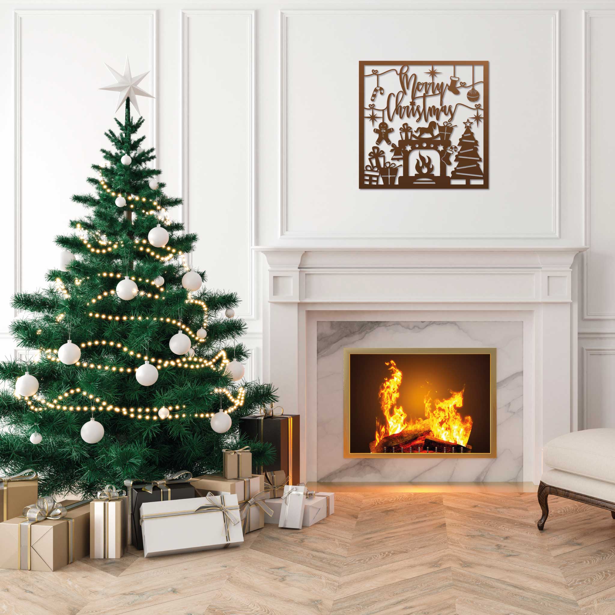 Plaque métallique Steelmonks, veille de Noël. Plaque de Noël, décoration murale, disponible en plusieurs tailles et couleurs.