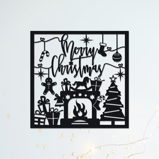 Plaque métallique Steelmonks, veille de Noël. Plaque de Noël, décoration murale, disponible en différentes tailles et couleurs.