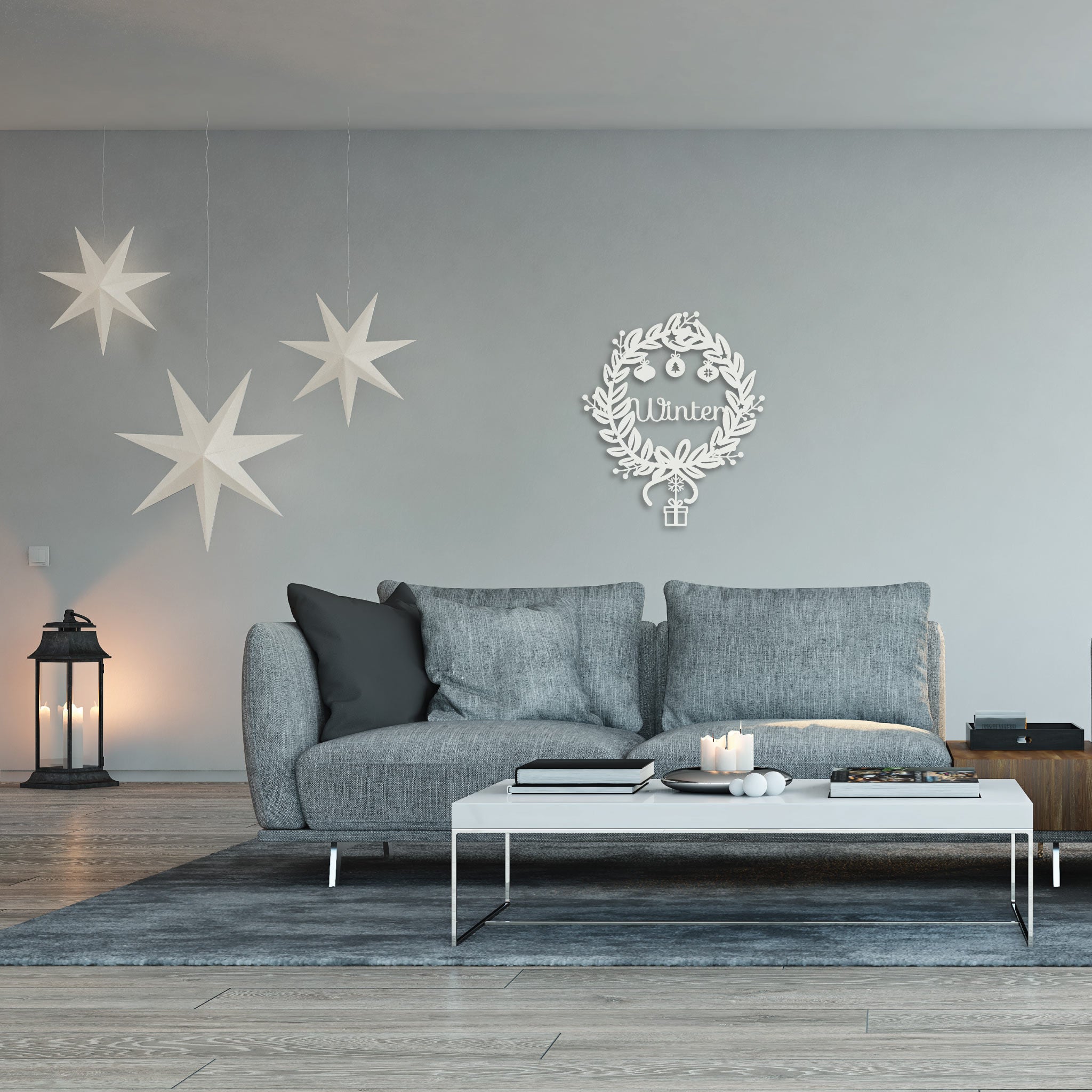 Plaque métallique Steelmonks, couronne de Noël - Personnalisé. Plaque de Noël Décoration murale disponible en plusieurs tailles et couleurs.